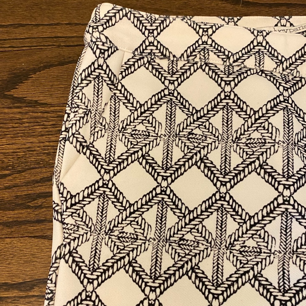 Ivory/black patterned pants - Picture 3 of 4